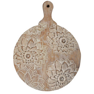 Tabla de cortar de madera con forma redonda antigua, utensilios de cocina de nuevo diseño, grabado con mango, gran oferta - Product Image 1