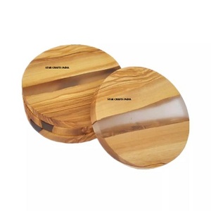 Posavasos de media resina con forma de corazón, posavasos de media madera, diseño caliente, posavasos de calidad estándar, la mejor vajilla de interior, diseño decorativo en forma de alfombrilla - Product Image 4