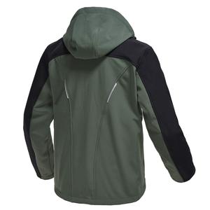 Veste polaire à capuche coupe-vent respirante pour homme, écologique, noire, coupe classique, fermeture éclair, couleur unie, vêtements décontractés pour l'extérieur - Product Image 4