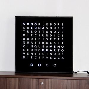 Cheetie Cp0403 Ý Acrylic Tiểu Thuyết Bảng Chữ Cái Chính tả Thời Gian Màu Đen Từ Hiển Thị Đồng Hồ Với Ánh Sáng LED - Product Image 2