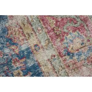 Alfombra de lana turca Vintage de 2,5x1,5 pies, azul y Beige, hecha a mano, área grande, rectángulo, Patchwork, pasillo abstracto, látex para decoración de habitación - Product Image 5