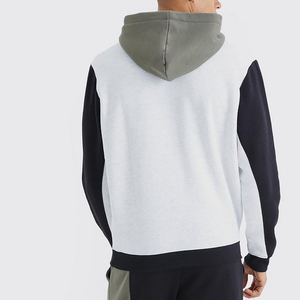 Sweat à capuche en éponge française épaisse 100% coton pour hommes sweat-shirt patchwork personnalisé sweat-shirt Streetwear surdimensionné de haute qualité à blocs de couleurs - Product Image 5