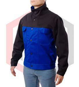 Chaqueta de Soldadura de Algodón FR Resistente a las Llamas Antiestática Resistencia al Calor de 200 °C Nivel de Protección Botón a Presión Ropa de Seguridad Delantera - Product Image 1