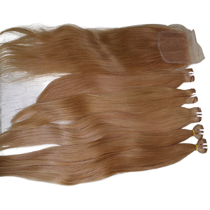Belle Blonde 100% Cheveux Donateur Vietnamien Double Dessiné Dentelle Perruques avec Fermeture pour Os Droit Tressage - Product Image 4