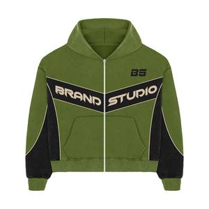 Vêtements personnalisés Survêtements d'hiver en molleton unisexe sérigraphiés couleur verte Plus Size Option - Product Image 2