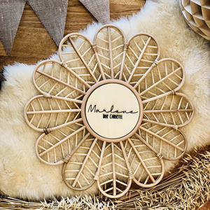 Decorazioni per la camera dei bambini in rattan <span class=keywords><strong>nome</strong></span> cartello appeso a parete personalizzabile nomi del bambino sulla scheda naturale segno - Product Image 4