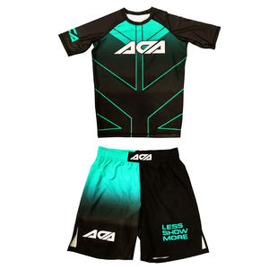 Conjunto de Entrenamiento de Rashguard y Pantalones Cortos de MMA para Hombre, Personalizado 2025, Tejido Duradero de Spandex/Poliéster de 200gsm/150gsm, Impresión Digital-ATTIRE - Product Image 6