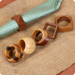 Servilleteros de madera de Acacia de diseño moderno de la mejor calidad, decoración de mesa de fiesta de boda para el hogar Premium, artesanía - Product Image 5