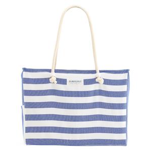 Vente en gros Sacs cabas en toile de coton Sacs à provisions biologiques pliables réutilisables imprimés avec logo personnalisé avec fermeture à glissière Style plage - Product Image 2