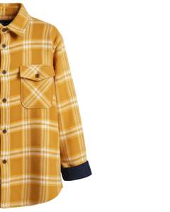 เสื้อเชิ้ตแจ็คเก็ตผ้าแฟลนเนลลายสก็อตสีเหลืองมัสตาร์ดสำหรับผู้ชาย แบบสั่งทำพิเศษ แขนยาว ติดกระดุม ให้ความอบอุ่น มีกระเป๋าคู่ที่อก - Product Image 3