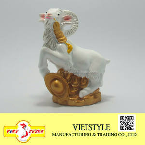 Estatuas de cabra vietnamitas de poliresina, figuritas de animales artesanales de resina para decoración del hogar y recuerdos, imán con patrón de trofeo - Product Image 6