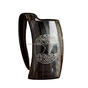 Buffalo OX Afrique corne bière Viking Vintage corne tasse à collectionner corne verres pour la maison et l'hôtel du fournisseur indien - Product Image 1