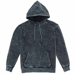 Vente en gros 100% coton sweat à capuche délavé à l'acide motif solide soleil délavé pull surdimensionné en taille style vierge sweat à capuche bon prix - Product Image 5