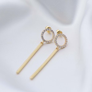 Pendientes Largos Redondos con Diseño de Barra Lisa, Joyería Turca Hecha a Mano al por Mayor en Plata de Ley 925 - Product Image 2