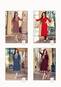 Tissage rayonne avec broderie et travail manuel Kurtis vente en ligne - Product Image 6