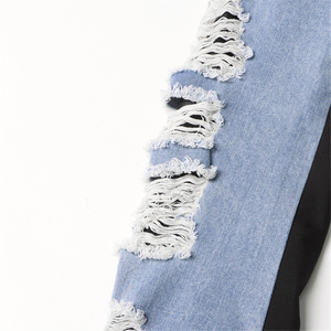 Femmes hiver nouvelle mode décontracté Logo personnalisé Sexy à manches longues denim brut écologique respirant jean costume veste - Product Image 5