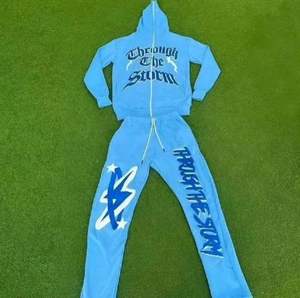 Último precio Oversize Men Training Sweat Suit Nueva llegada Ecológico Hombres Impreso Chándal apilado - Product Image 3