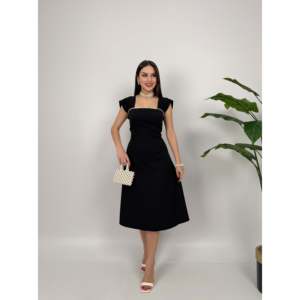 Vestido Satinado Ajustado 2021 2117 con Detalle de Perlas a Rayas en el Pecho y Cintura Natural - Product Image 6