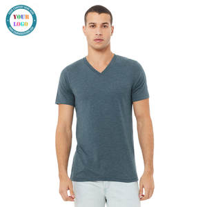 Camiseta de algodón pima con cuello en V para hombre transpirable - Product Image 1