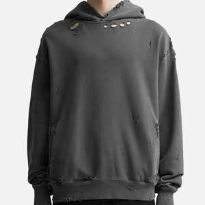 Nouvelle conception, best-seller, sweats à capuche pour hommes en coton mélangé délavé à l'acide, bas MOQ, vente en gros de sweats à capuche pour hommes en coton mélangé délavé à l'acide - Product Image 3