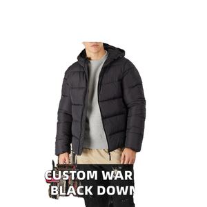 Veste d'hiver épaisse en crochet à fermeture éclair pour homme, décontractée, en gros, OEM, noire - Product Image 3