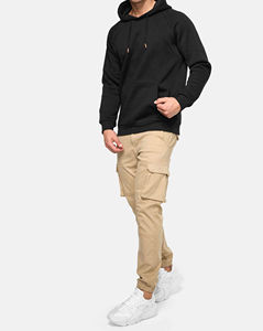 เสื้อมีฮู้ดของผู้ชายผ้าฝ้าย100% มีกระเป๋าสองกระเป๋าแบบสวมหัวระบายอากาศเป็นมิตรกับสิ่งแวดล้อม - Product Image 3