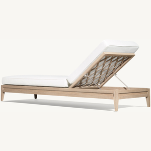 Chaise longue en teck avec mousse souple pour usage extérieur, style moderne, durable - Product Image 2