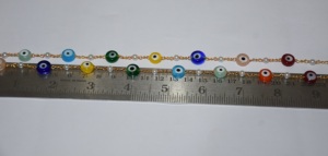 Magnifique chaîne de perles multicolores et de perles de rocaille, plaquée or, faite à la main, pour la création de bijoux - Product Image 6