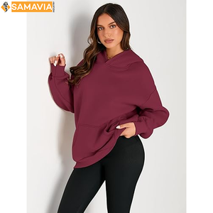 Ensemble 2 pièces à épaules tombantes pantalon de jogging Sweat-shirt avec pantalon de survêtement Sweat à capuche vierge surdimensionné - Product Image 2