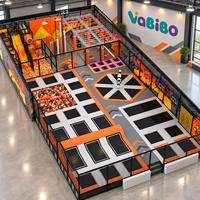 Équipement de parc de trampolines intérieur commercial, parcours ninja, fosse à mousse, mur d'escalade, enfants, adultes, solution clé en main OEM, Vabibo BC-15