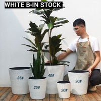 Pot bunga plastik resin putih Premium untuk Dekor rumah rangkaian bunga DIY