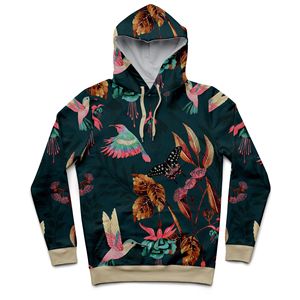 Sweats à capuche 3D Streetwear sublimés The Glory imprimé floral Full Zip pour hommes - Product Image 3