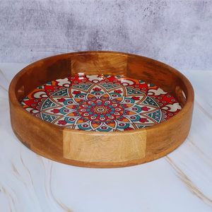 Wholesale Customized <b>Large</b> Size Pine Wood Serving <b>Trays</b> with Logo Print for Kitchen Home Christmas Decor Food Snacks Serving - Product Image 2