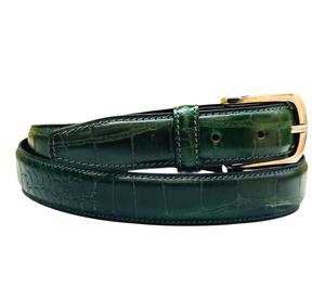 Ceinture Western pour Homme à Boucle Ardillon Réglable, Robuste, en Acier, Finition Crocodile Bleu Vintage, Ajustement Confortable - Product Image 3