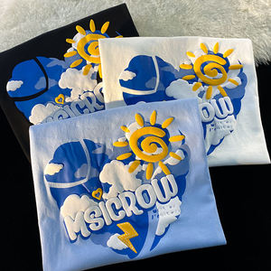 Camiseta estampada con logotipo en 3D para hombre, proveedor OEM, Camisa de algodón de gran tamaño, ropa de calle, ropa personalizada de moda - Product Image 1