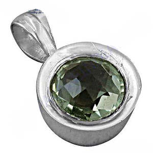 925 Silver Green Amethyst Pendant for Women Handmade Gemstone Jewelry Rose <b>Gold</b> Emerald Cut Diamond Cartoon Pattern <b>Number</b> Charm - Product Image 1