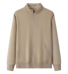 เสื้อแจ็คเก็ตมีฮู้ดสำหรับผู้ชายเสื้อฮู้ดแขนยาวผ้าเทอร์รี่ฝรั่งเศสมีซิปปรับแต่งโลโก้ฤดูใบไม้ผลิฤดูใบไม้ร่วง - Product Image 4