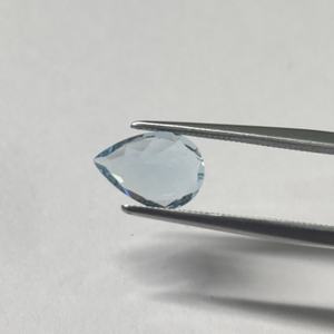 Aigue-marine naturelle, beryle, forme poire, taille facettée, pierre précieuse bleue en vrac, certifiée, 7x10 mm, 1,50 ct - Product Image 3