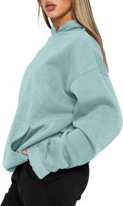 Sudadera con Capucha Deportiva Informal para Mujer, Ecológica, de Invierno, de Secado Rápido, Transpirable, de 360 g, de Manga Larga, Mezcla de Algodón y Felpa - Product Image 4