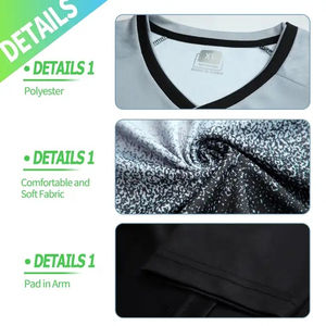 Uniforme de Portero de Fútbol Personalizado de Manga Corta Transpirable con Cuello en V Antibacteriano de Secado Rápido y Estampado por Sublimación - Product Image 5