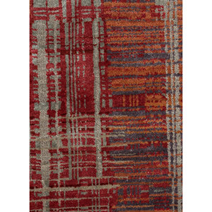 Alfombra Kavi Gris y Negra Anudada a Mano de Lana y Seda de Bambú con Patrón Abstracto Srb(701) para Uso Doméstico - Product Image 3