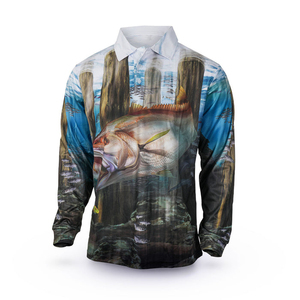 Premium Quality UPF 50+ UV Protection Breathable Fishing Polo <b>Shirt</b> With Collar Custom Sublimated - Product Image 4