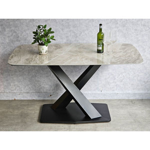 Mesa de Comedor Rectangular Moderna de 140x80cm con Tapa de Cerámica de Alta Calidad y Patas de Hierro, Extensible y Ensamblada para Hogar u Oficina - BA68176 - Product Image 4