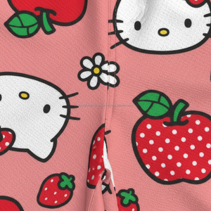 กางเกงขาสั้นตาข่ายผู้ชายขายส่ง น้ำหนักเบา รับผลิตตามแบบ (OEM) ลายการ์ตูนน่ารัก พิมพ์ลายหัวใจและแอปเปิ้ล กางเกงขาสั้นลำลองสำหรับฤดูร้อน - Product Image 4