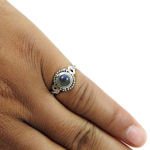 การออกแบบที่สมบูรณ์แบบสีฟ้าลาบแหวนอัญมณีขายส่งเครื่องประดับเงินแท้925เครื่องประดับแฮนด์เมดผู้ผลิตเครื่องประดับปรับ - Product Image 3
