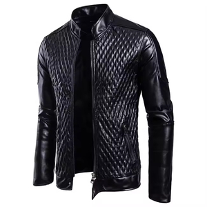 Chaquetas de Cuero PU para Hombre, Diseño Personalizado 2026, a la Moda, para Exteriores, con Cierre de Cremallera Negro y Rojo, Unisex - Product Image 4
