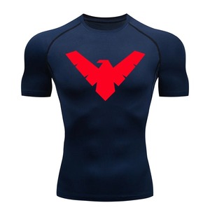 Nueva alta calidad transpirable Jogging Wear Slim Fit manga corta gimnasio camisas personalizar impreso venta al por mayor Rash Guard - Product Image 3