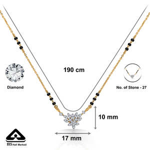 Mangalsutra Moderno con Diamantes y Oro de Flora's Touch para Mujer - Joyería Coleccionable Cultural - Product Image 4
