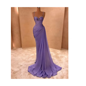 Robe de soirée élégante et luxueuse pour femmes grandes tailles, légère, longueur au sol, silhouette sirène, perles, lisse, respirante - Product Image 4