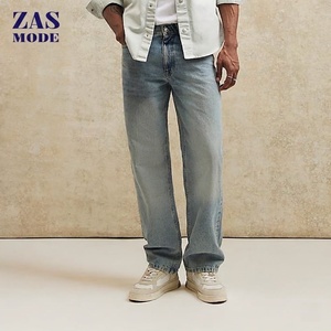 Jeans pour hommes sur mesure, coupe ample et droite, délavés, 100% coton, denim épais, fabriqués au Bangladesh - Product Image 1